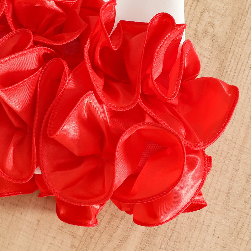 Girls Red Ruffle A-line Party Dress Party Dresses