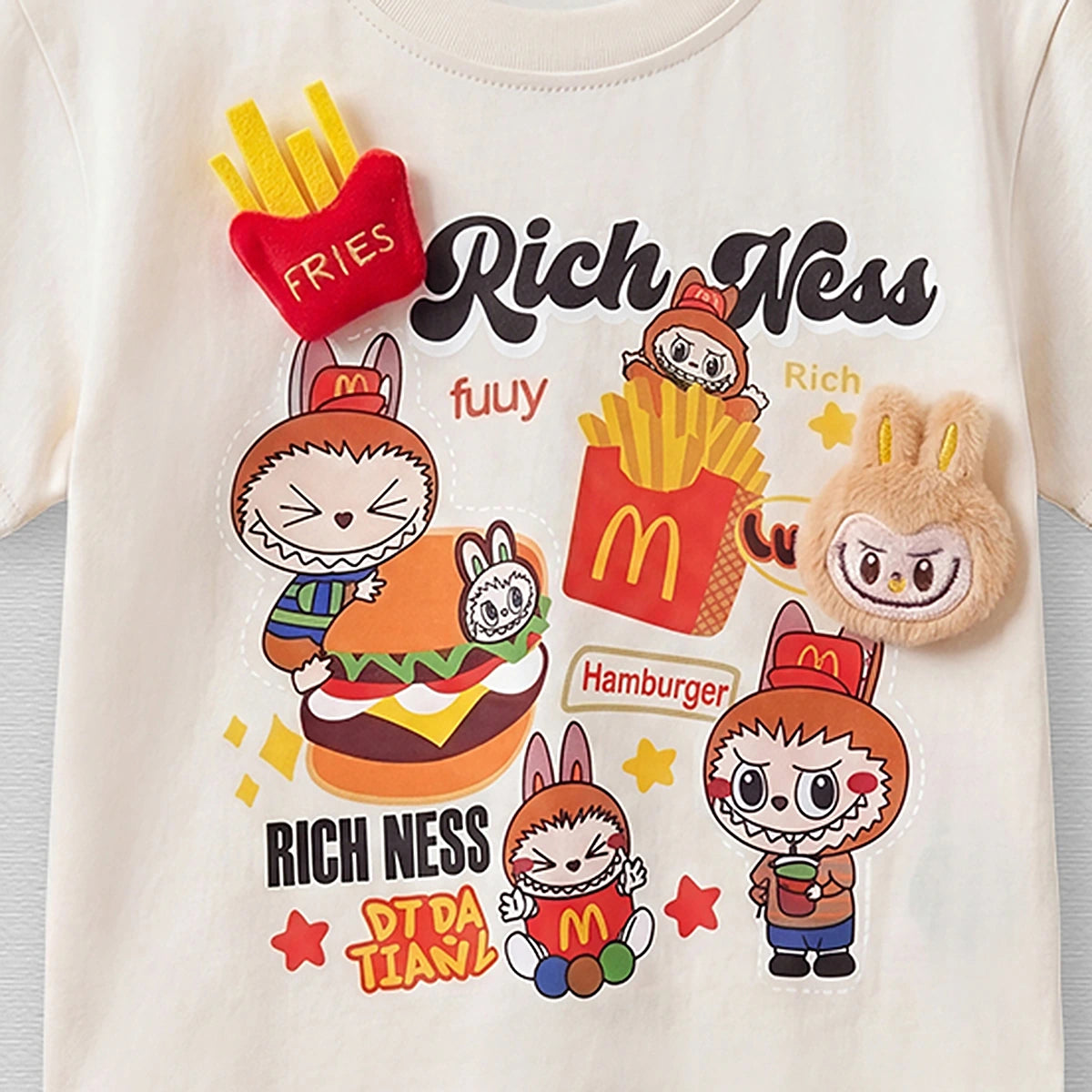 Girls Off White Short Sleeve Graphic T-Shirt Tshirts