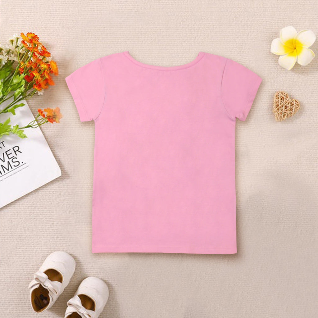 Girls Multicolor Graphics Summer T-shirts- Pack Of 3 Tshirts