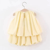 Girls Lime Yellow Textured Sleeveless Top With Bubble-Hem Shorts Co-ord Sets Sets