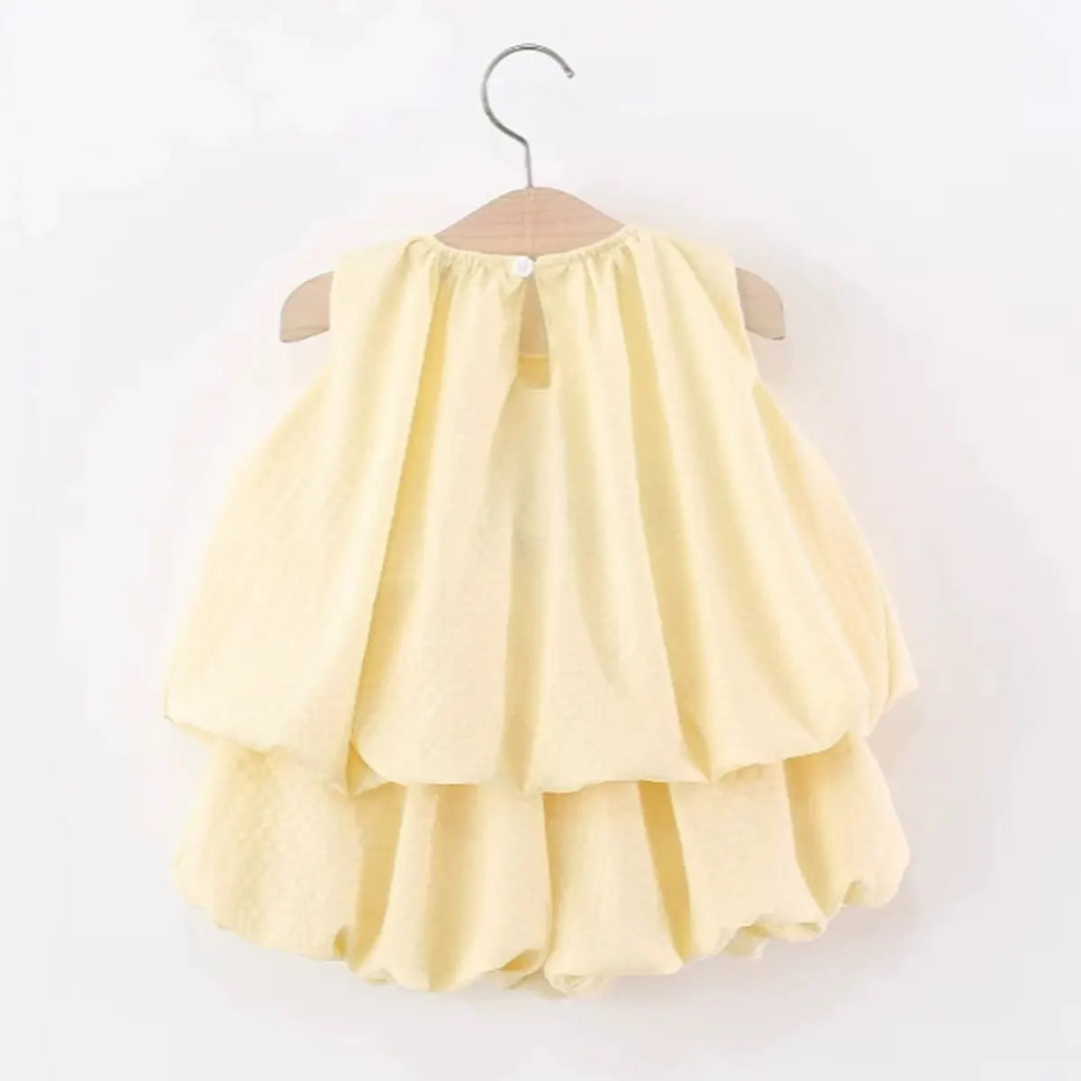 Girls Lime Yellow Textured Sleeveless Top With Bubble-Hem Shorts Co-ord Sets Sets