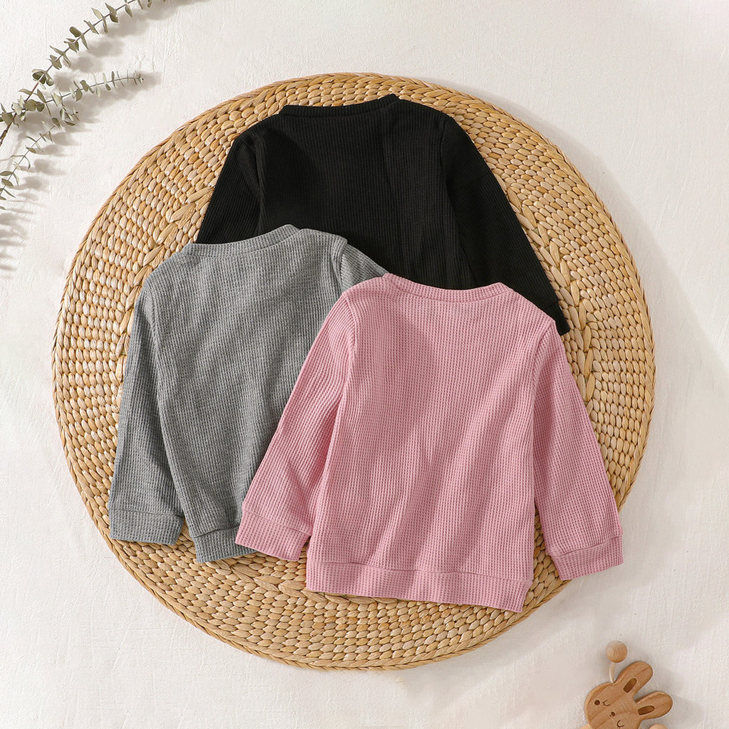 Girls Multicolor Self-Designed Winter Sweatshirts - Pack Of 3 Sweatshirts & Hoodies