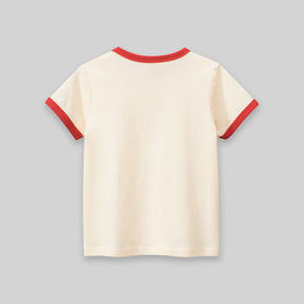 Boys Cream Graphic Short Sleeve T-Shirt Tshirts