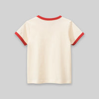 Boys Cream Graphic Short Sleeve T-Shirt Tshirts