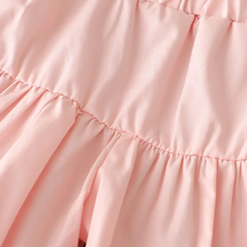 Girls Light Pink Striped Sleeveless Top With Shorts Sets 2 pc. Sets