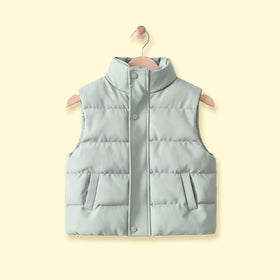 Boys Light Green Sleeveless Quilted Puffer Jacket Coats & Jackets Light Green 3-4 Y
