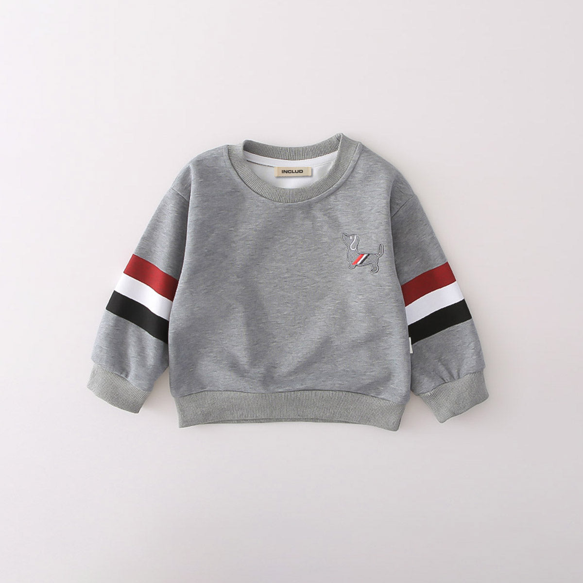 Boys Grey Solid Sweatshirt With Distressed Denim Pants Set 2 pc. Sets