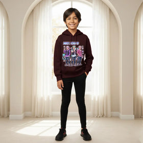 Boys Maroon K-Pop Neo-Sound Graphics Hoodies Sweatshirts & Hoodies Maroon 1-2 Y