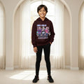 Boys Maroon K-Pop Neo-Sound Graphics Hoodies Sweatshirts & Hoodies Maroon 1-2 Y