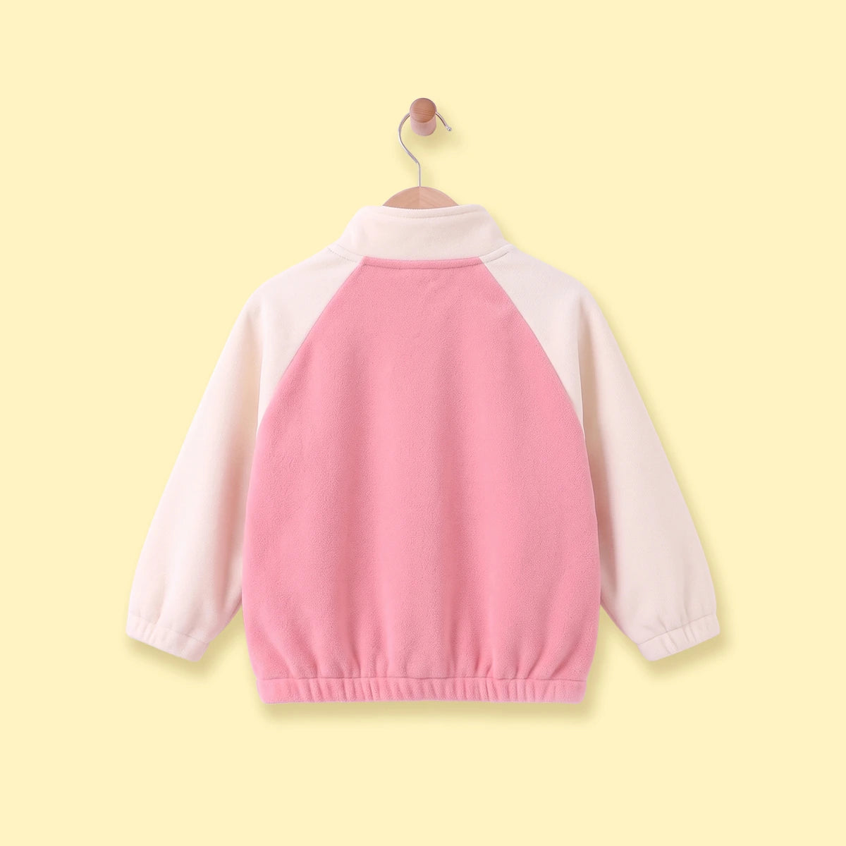 Girls Pink Colorblocked Long Sleeve Jacket Coats & Jackets