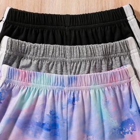 Girls Multicolour Tie & Dye Print Shorts Pack Of 3 Shorts