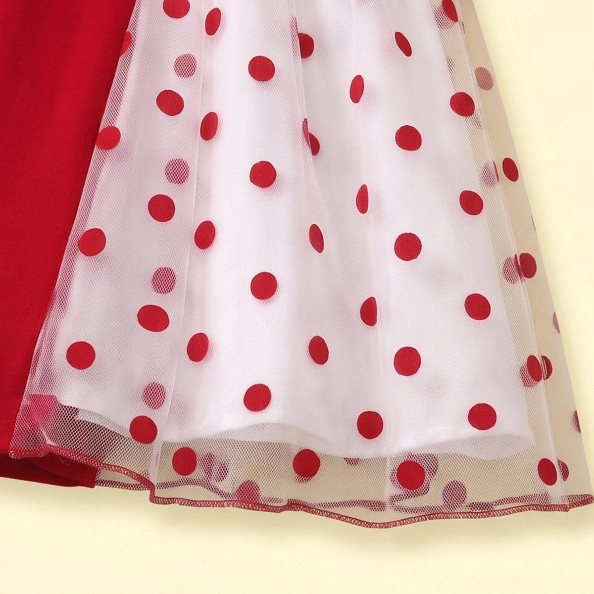 Girls Red Floral Applique Fit & Flare Dress Casual Dresses