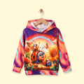 Girls Multicolor Ladybug Print Long Sleeve Hoodie Sweatshirts & Hoodies Multicolor 3-4 Y