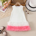 Girls Pink Mesh Ruffle A-line Party Dress Party Dresses Pink 2-3 Y
