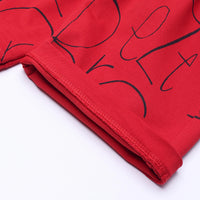 Boys Red Astronaut Graphic Short Sleeve T-shirt With Drawstring Shorts And Bag Sets Sets