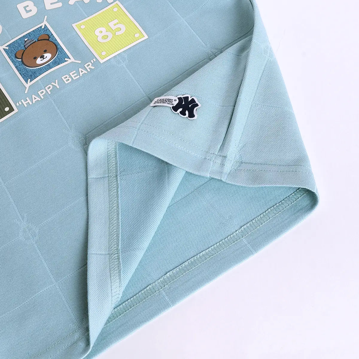 Boys Light Blue Bear Motif Short Sleeve T-Shirt With Shorts Sets Sets