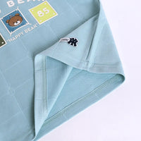 Boys Light Blue Bear Motif Short Sleeve T-Shirt With Shorts Sets Sets