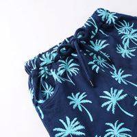 Boys Blue California Printed Vest With Printed Drawstring Shorts Sets Sets