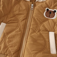 Boys Brown Hooded Zip-up Jacket With T-Shirt & Jogger Sets Sets