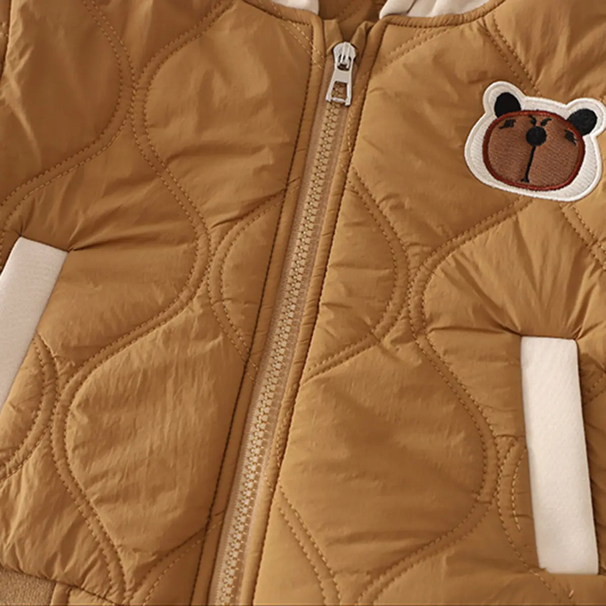 Boys Brown Hooded Zip-up Jacket With T-Shirt & Jogger Sets Sets