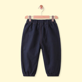 Boys Navy Blue Embroidered Jogger Pants
