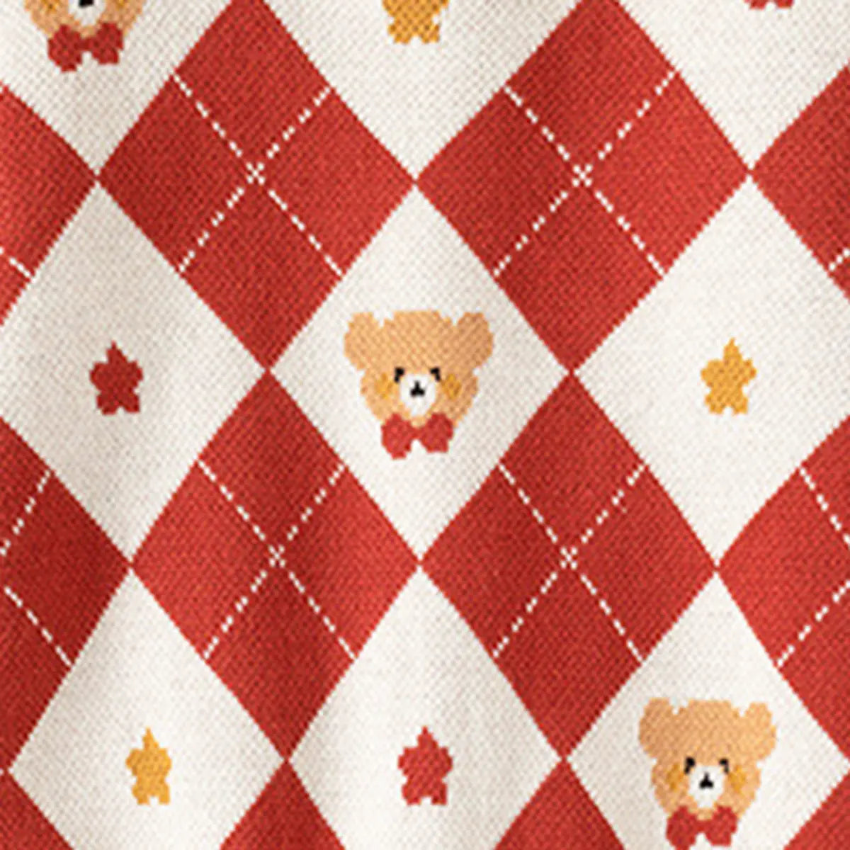 Boys Red Self-Design Triangle Patterns Knitted Sweater Sweaters & Cardigans