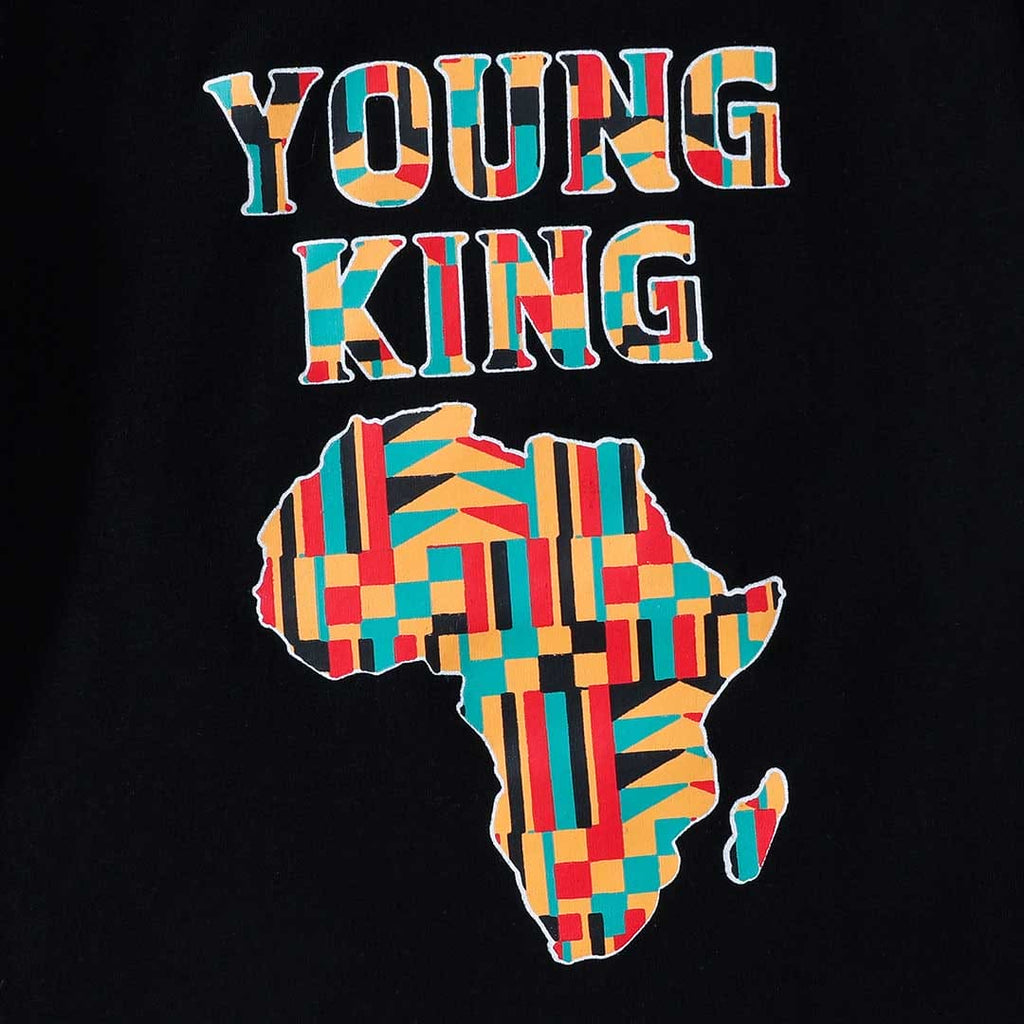 Boys Young King Printed T-Shirt With Printed Shorts Set Sets   