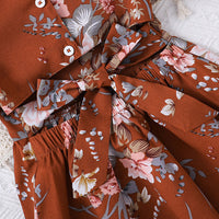 Girls Floral Print Fit & Flare Dress Casual Dresses   