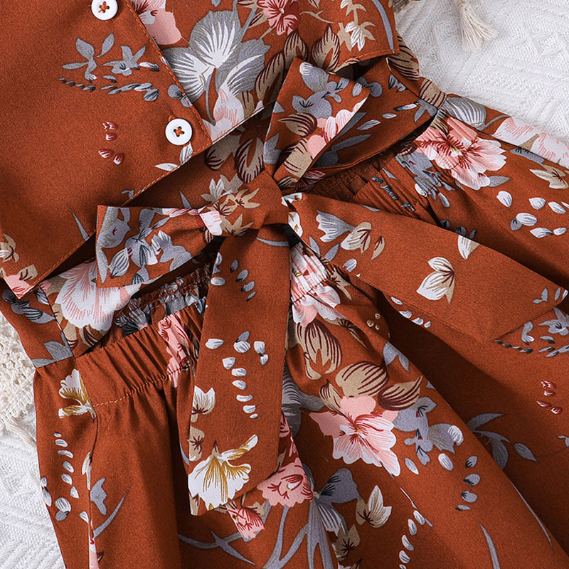 Girls Floral Print Fit & Flare Dress Casual Dresses   