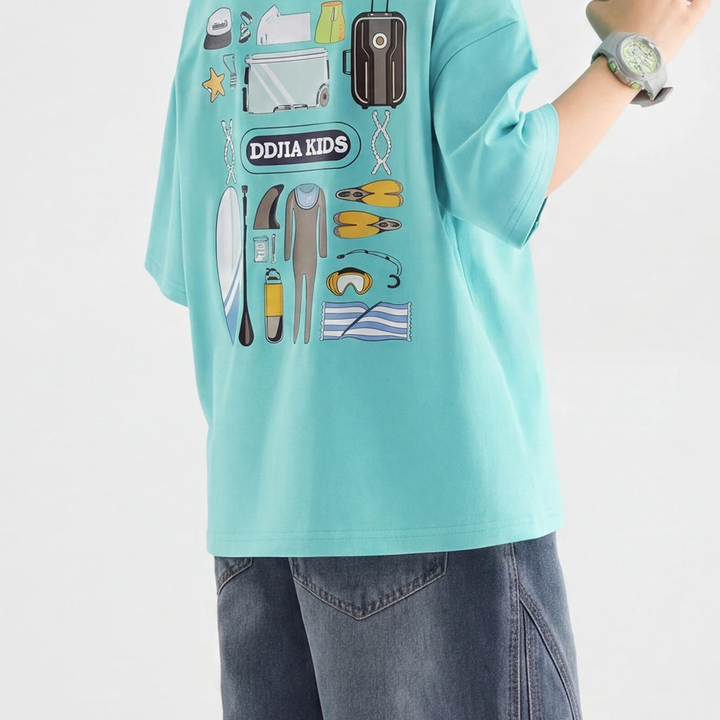 Boys Blue Relaxed Fit Knee Length Denim Shorts Shorts