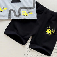 Boys Grey Graphic Print Round Neck T-Shirt With Shorts Sets 2 pc. Sets