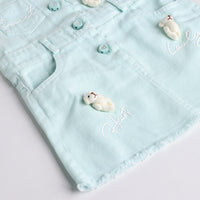 Girls Green Embroidered Dungaree With Stripe T-Shirt Sets 2 pc. Sets