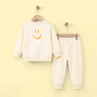 Boys Beige Typographic Sweatshirt & Joggers Co-ord Sets Sets