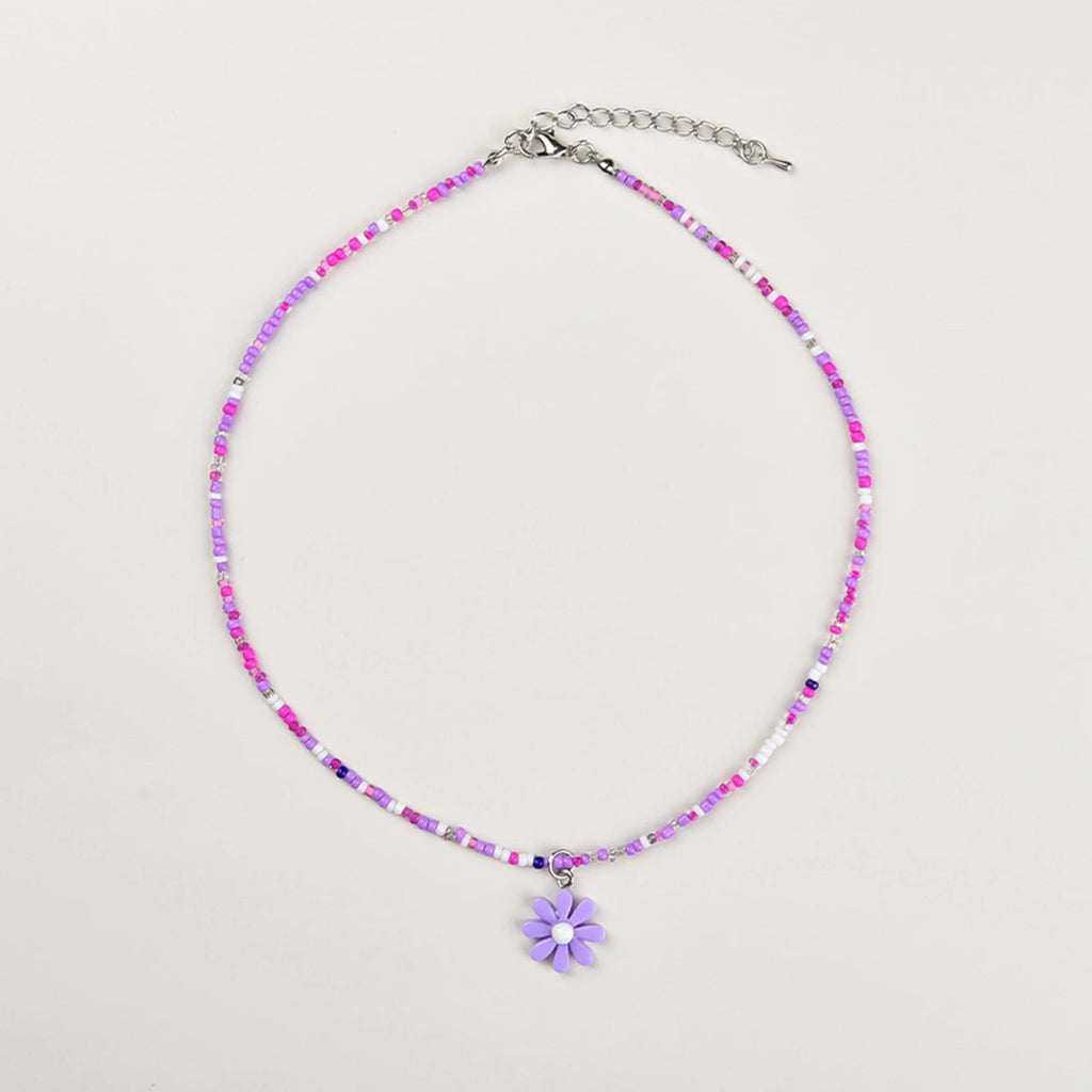 Pack Of 4 Girls Multicolour Flower Charm Necklace Sets Necklace and Chains