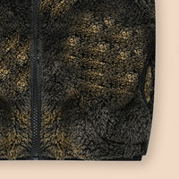Girls Black Abstract Printed Fleece Front Zipper Sleeveless Winter Jacket Coats & Jackets