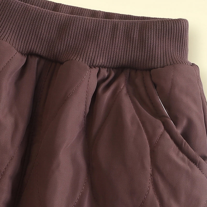 Boys Dark Brown Quilted Jacket & Joggers Co-ord Sets Sets