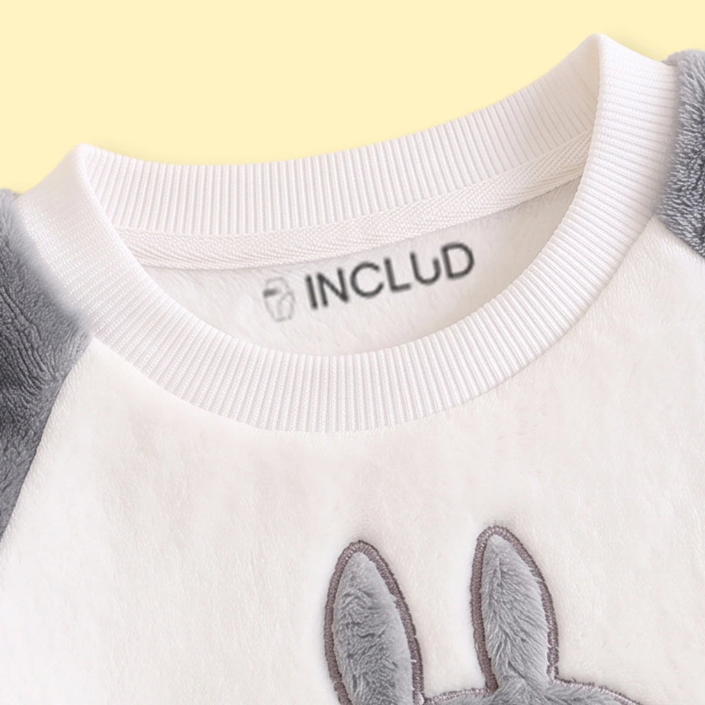 Boys Grey Totoro Applique Fleece Sweatshirt & Pants Sets 2 pc. Sets