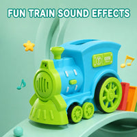 Blue Automatic Domino Train Building Toy Trending Accessories