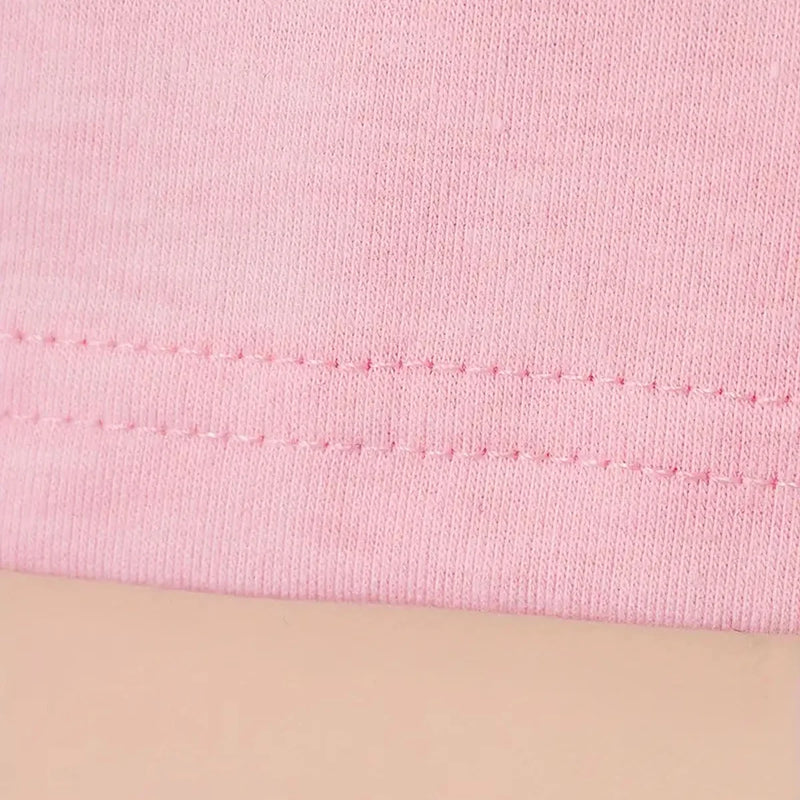 Girls Pink Bow Graphic Short Sleeve T-Shirt Tshirts