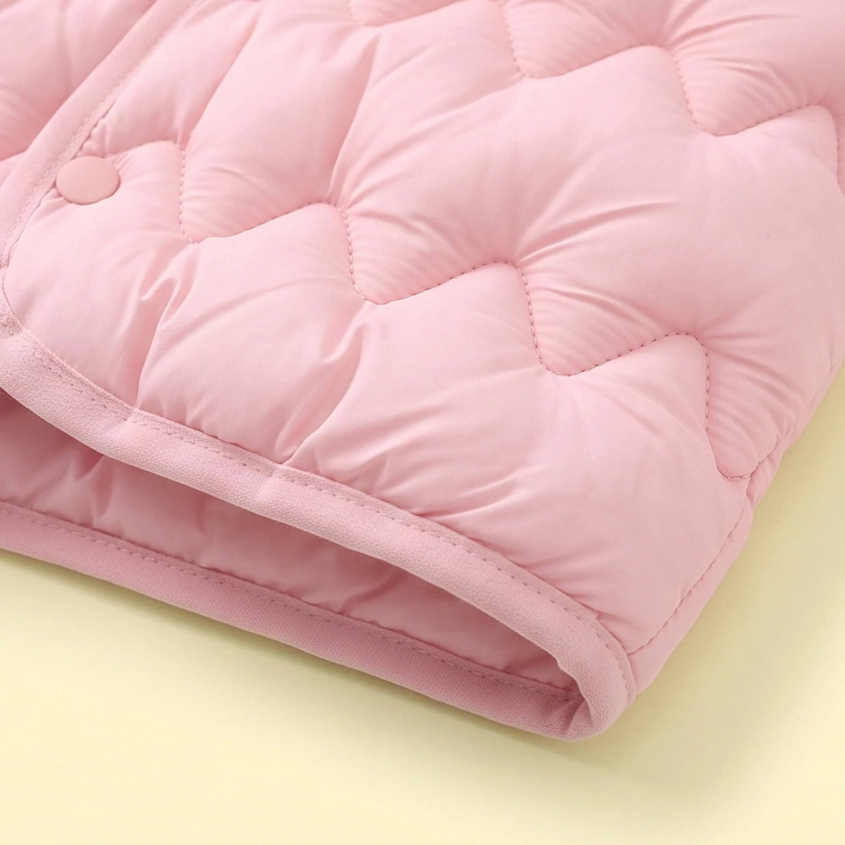 Girls Light Pink Quilted Sleeveless Jacket Coats & Jackets