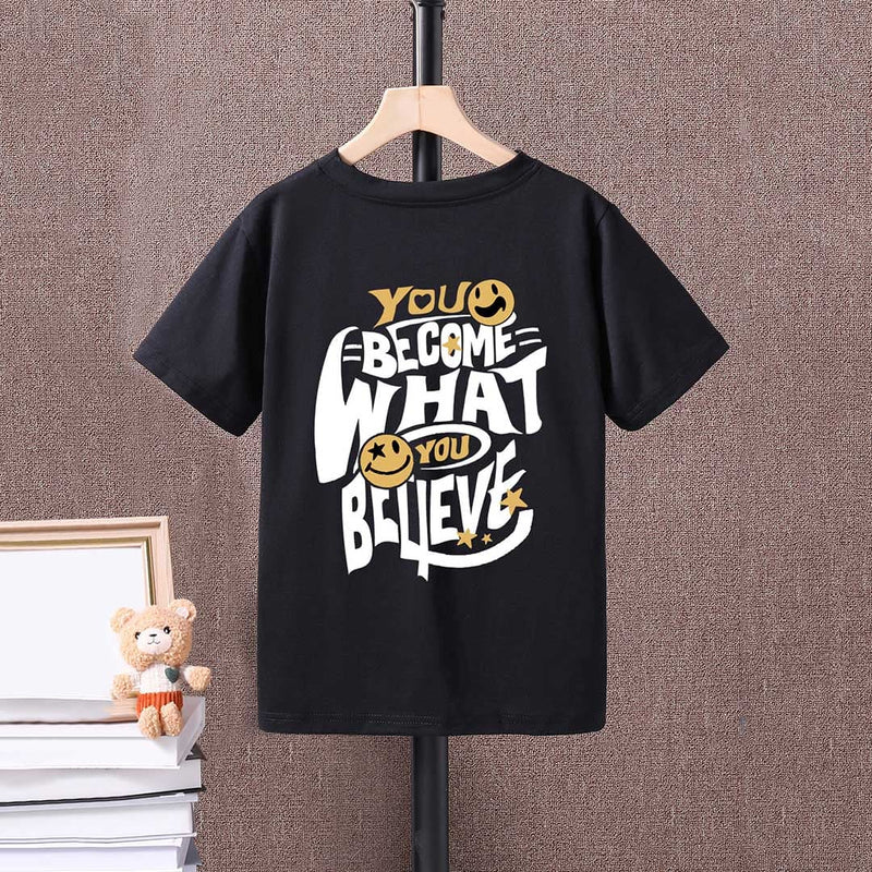 Boys Short Sleeve Printed T-Shirt Tshirts Black 12-13 Y 