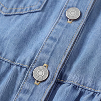 Girls Blue Sleeveless Denim Shirt Dress Casual Dresses