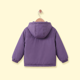 Girls Purple Long Sleeve Hooded Zip-up Jacket Coats & Jackets