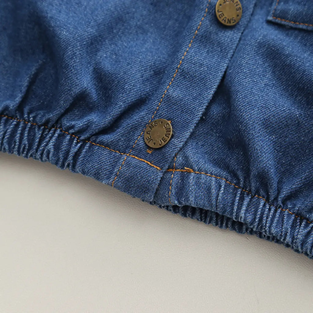 Boys Blue Long Sleeve Denim Jacket With Jogger Co-ord Sets Sets