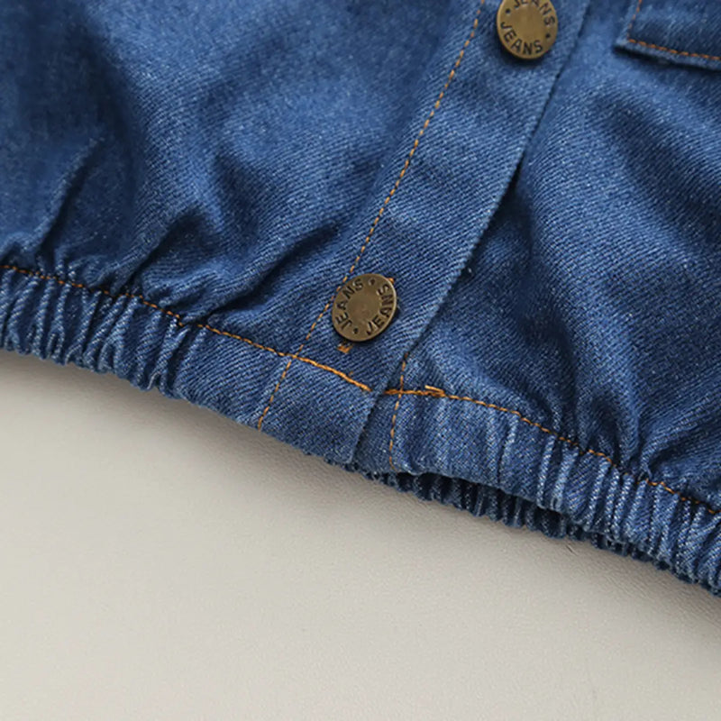 Boys Blue Long Sleeve Denim Jacket With Jogger Co-ord Sets Sets