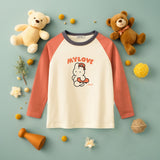 Girls Printed Raglan Sleeves T-Shirt