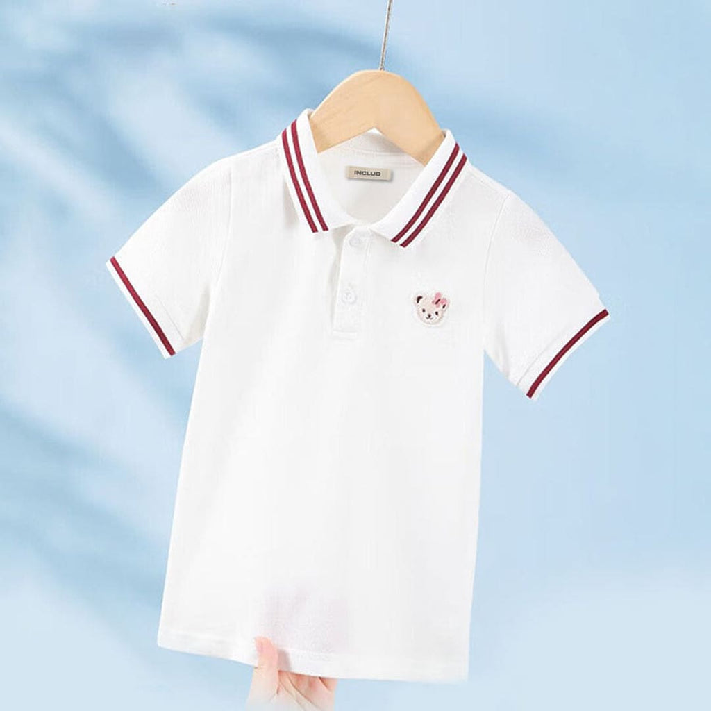 Girls Short Sleeves Polo T-Shirt With Embroidery Badge