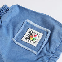 Boys Light Blue Applique Denim Shirt With Elasticated Shorts Sets 2 pc. Sets