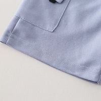 Boys Blue Printed Short Sleeve T-Shirt With Elasticated Shorts Sets 2 pc. Sets