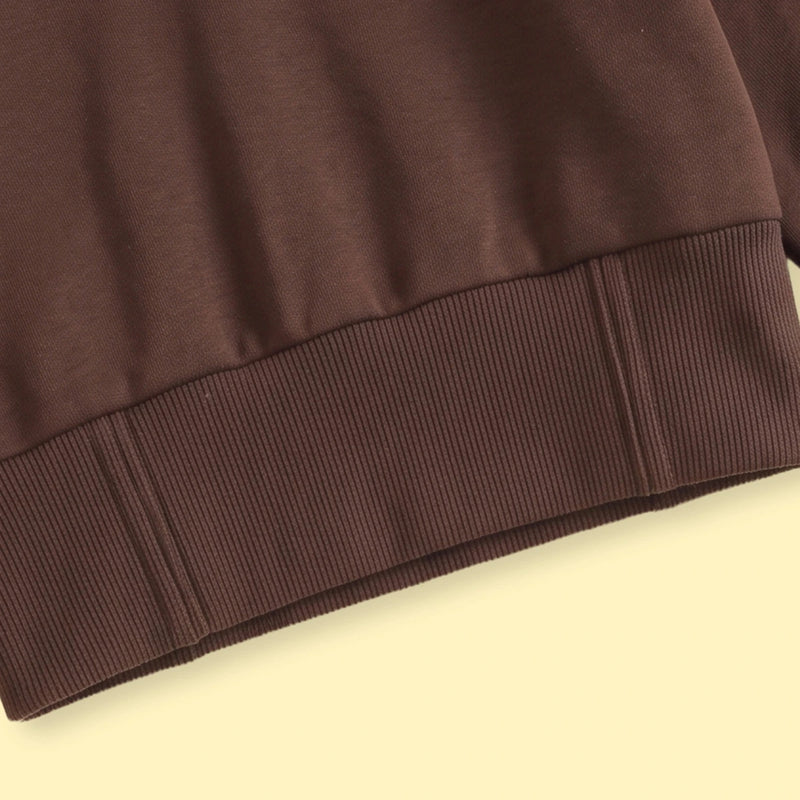 Girls Brown Solid Long Sleeve Hooded Sweatshirt & Pants Sets 2 pc. Sets
